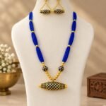 Premium Assamese Gohona Maduli Necklace Set – Royal Blue