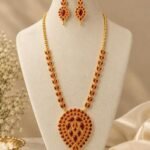 Premium Copper Base Gold-Plated Assamese Dugdugi Bridal Jewellery Set – Red